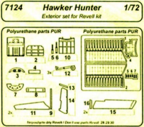 CMK Hawker Hunter Exterior Set für Revell-Bausatz  (129-7124)