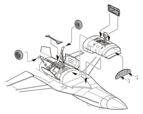 CMK F-16CG/JC Fightning Falcon Undercarriage 1:72 (129-7178)