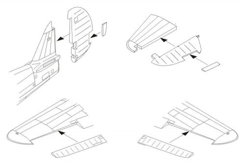 CMK Curtiss P-40E - Control sufaces set 1:72 (129-7251)