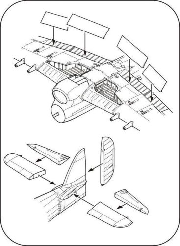 CMK Typhoon Mk.I-Control surfaces set for Ai 1:72 (129-7280)