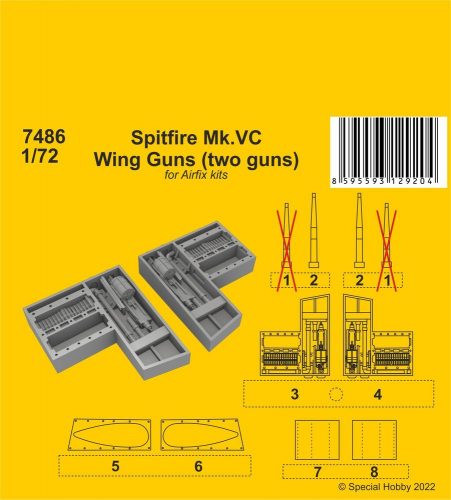 CMK Spitfire Mk.VC Wing Guns (two guns) / for Airfix kit 1:72 (129-7486)