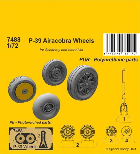 CMK P-39 Airacobra Wheels and Front Leg 1:72 (129-7488)