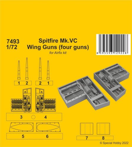 CMK Spitfire Mk.VC Wing Guns (four guns) / for Airfix kit 1:72 (129-7493)