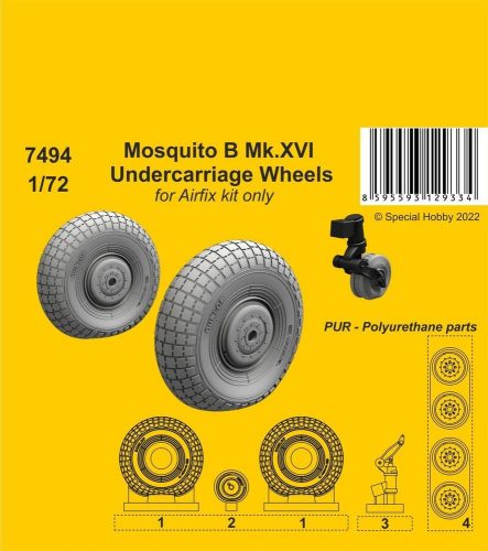 CMK Mosquito B Mk.XVI Undercarriage Wheels / Airfix kit only 1:72 (129-7494)