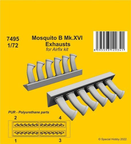 CMK Mosquito B Mk.XVI Exhausts 1:72 (129-7495)