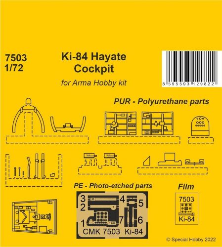 CMK Ki-84 Hayate Cockpit for Arma Hobby kits 1:72 (129-7503)