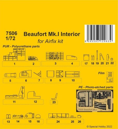 CMK Beaufort Mk.I Interior for Airfix kit 1:72 (129-7506)