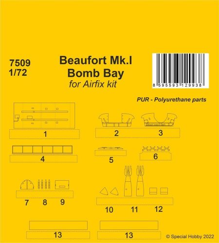 CMK Beaufort Mk.I Bomb Bay / Airfix kit 1:72 (129-7509)