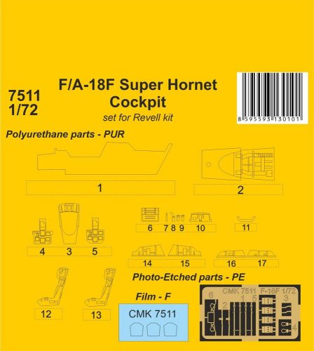 CMK F/A-18F Super Hornet Cockpit 1/72 / for Revell kit 1:72 (129-7511)