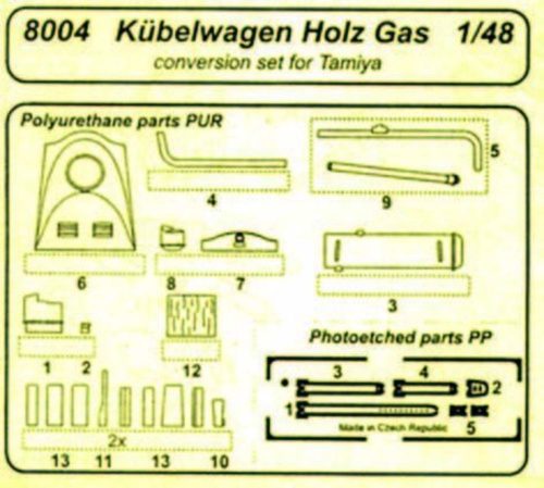 CMK Kübelwagen Holzgas für Tamiya Bausatz  (129-8004)