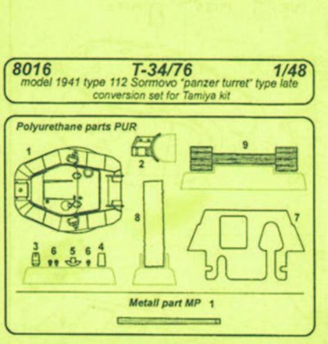 CMK T-34/76 model 1941 112 Sormovo für Tamiya-Bausatz  (129-8016)