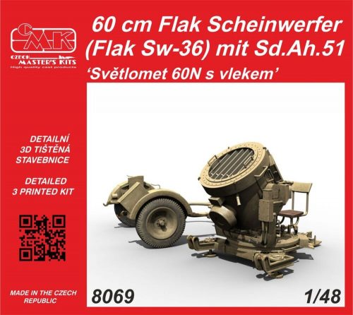 CMK 60 cm Flak Scheinwerfer (Flak Sw-36) mit Sd.Ah.51 / Sv?tlomet 60N 1:48 (129-8069)