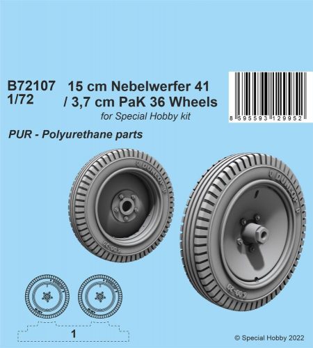 CMK 15 cm Nebelwerfer 41 / 3,7 cm PaK 36 Wheels 1:72 (129-B72107)