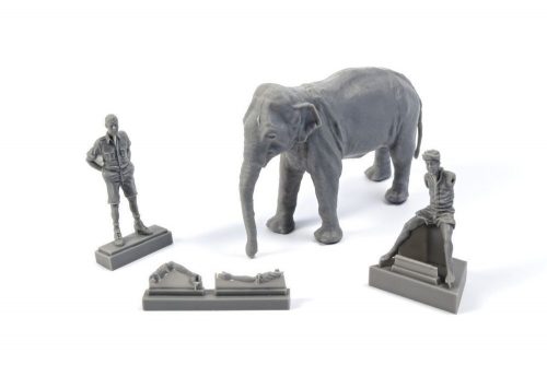 CMK WWII RAF Mechanic in India+Elephant with Mahout (2 Fig. + Elephant) 1:48 (129-F48345)