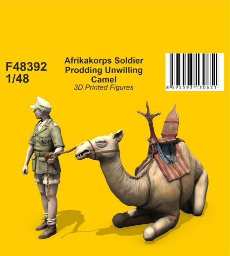 CMK Afrikakorps Soldier Prodding Unwilling Camel 1:48 (129-F48392)