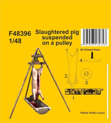 CMK Slaughtered pig suspended on a pulley 1:48 (129-F48396)