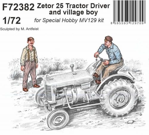 CMK Zetor 25 Tractor Driver and village boy 1/72 1:72 (129-F72382)