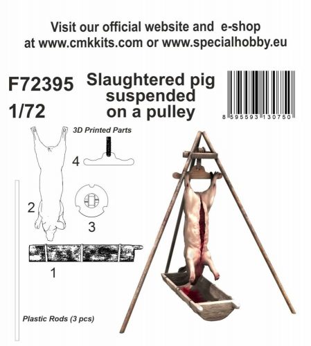 CMK Slaughtered pig suspended on a pulley 1:72 (129-F72395)