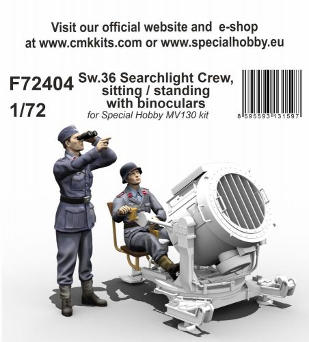 CMK Sw.36 Searchlight Crew, sitting / standing with binoculars 1:72 (129-F72404)