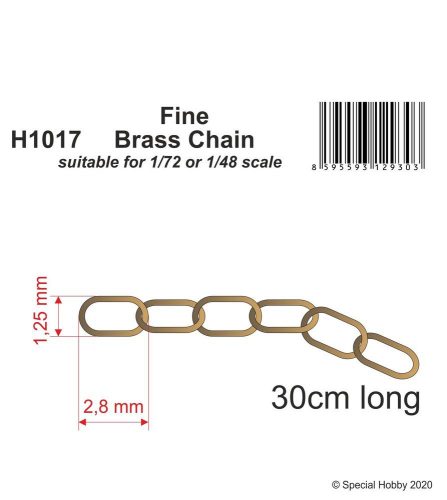 CMK Fine Brass Chain - suitable for 1/72 or 1/48 scale  (129-H1017)