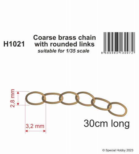 CMK Coarse brass chain with rounded links - suitable for scale (129-H1021)