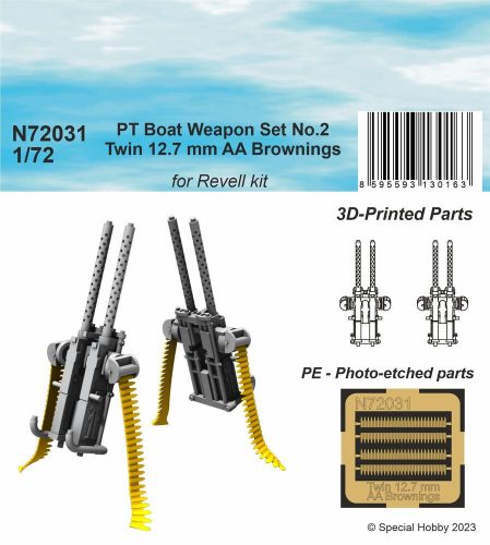 CMK PT Boat Weapon Set No.2 - Twin 12.7 mm AA Brownings (2 printed pcs) 1/72 1:72 (129-N72031)