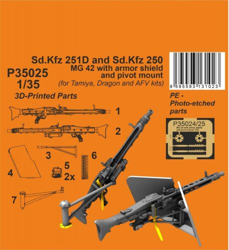 CMK Sd.Kfz 251D/250A MG 42 with armor shiels and pivot mount for Tamiya and Dragon kits (129-P35025)