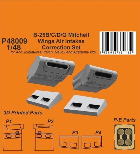 CMK B-25 Mitchell Wings Air Intakes Correction Set 1:48 (129-P48009)