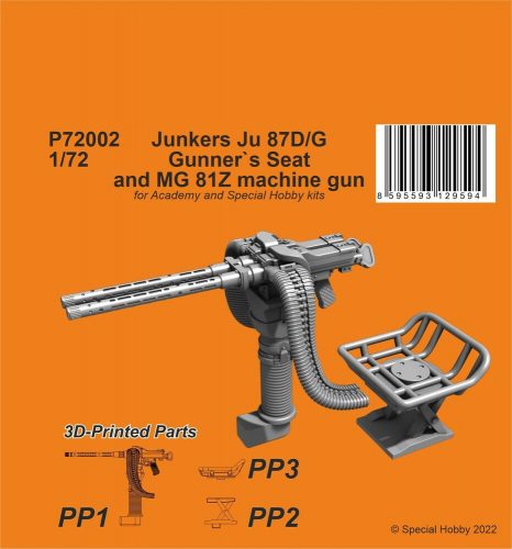 CMK Ju 87D/G Gunner's Seat and MG 81Z machine gun / for Academy/SH 1:72 (129-P72002)