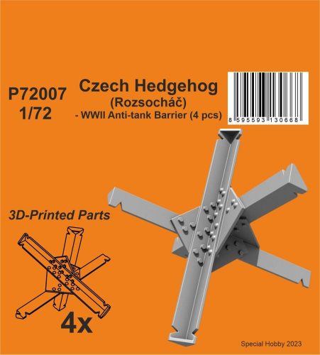 CMK Czech Hedgehog (Rozsochá?) - WWII Anti-tank Barrier (6 pcs) 1:72 (129-P72007)