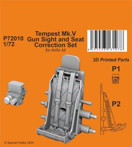 CMK Tempest Mk.V Gun Sight and Seat Correction Set for Airfix kit 1:72 (129-P72010)