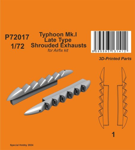 CMK Typhoon Mk.I Late Type Shrouded Exhausts / for Airfix kit 1:72 (129-P72017)