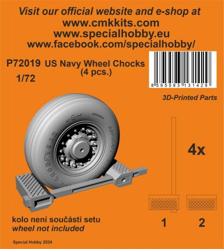 CMK US Navy Wheel Chocks (4 pcs.) 1:72 (129-P72019)