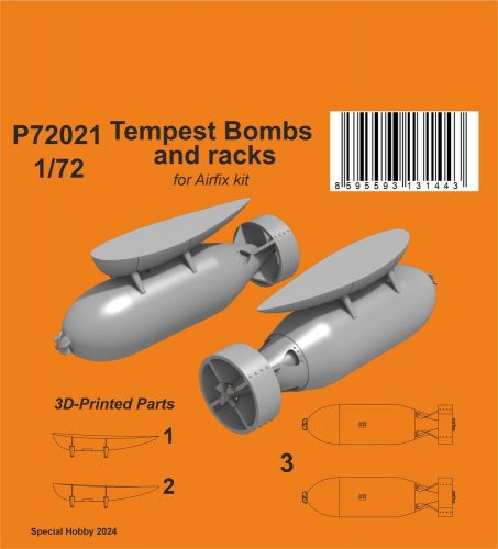 CMK Tempest Bombs (1000 Lb) and racks 1:72 (129-P72021)