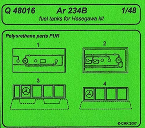 CMK Ar 234B Fuel tanks für Hasegawa-Bausatz  (129-Q48016)