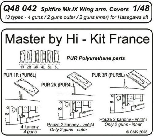 CMK Spitfire Mk. IX Wing armament covers für Hasegawa Bausatz  (129-Q48042)