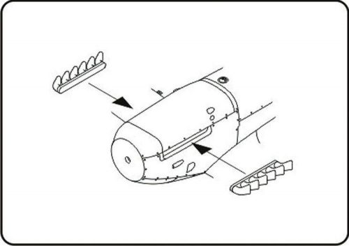 CMK Spitfire Mk.V/Seafire Mk.III Late six exhaust stubs for Hasegawa/Tamiya/Special Hobb  (129-Q48061)