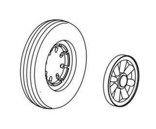 CMK F6F Hellcat wheels with moulded eight 1:48 (129-Q48096)