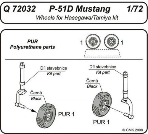 CMK P-51D Mustang wheels  (129-Q72032)