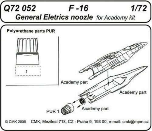 CMK F-16 General Electric Exhaust Noozle für Academy Bausatz  (129-Q72052)