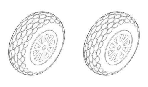 CMK P-51D Mustang Wheels Oval Tread Pattern 1:72 (129-Q72169)