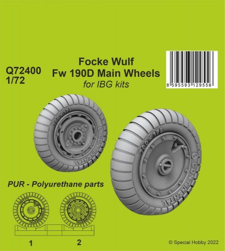 CMK Focke Wulf Fw 190D-9 Main Wheels / for1/72 IBG kits 1:72 (129-Q72400)