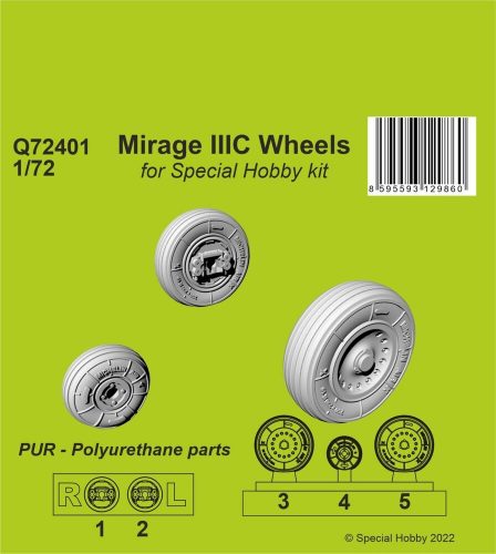 CMK Mirage IIIC Wheels for Special Hobby kit 1:72 (129-Q72401)