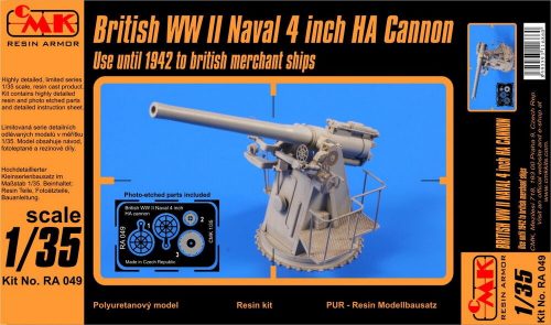 CMK Brit. WWII Naval 4 inch HA cannon 1:35 (129-RA049)