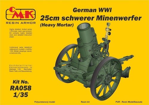 CMK German WWI 25cm schwerer Minenwerfer/ Heavy Mortar-All Resin kit 1:35 (129-RA058)