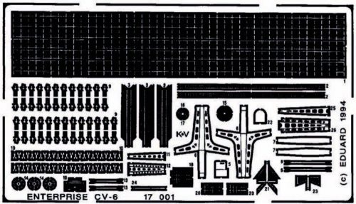 Eduard Flugzeugträger USS Enterprise CV6 für Tamiya Bausatz 77514 1:700 (17001)