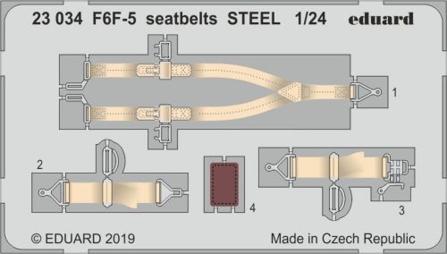 Eduard F6F-5 seatbelts STEEL for Airfix 1:24 (23034)