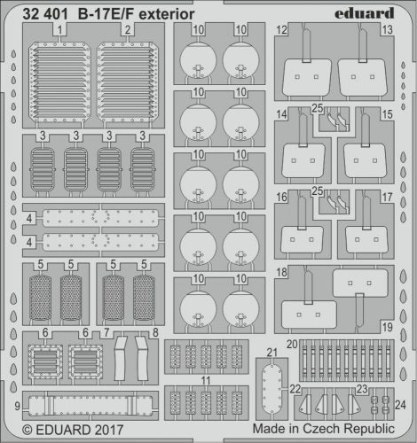 Eduard B-17E/F exterior for HKM 1:32 (32401)