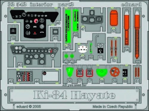 Eduard Ki-84 Hayate interior für Hasegawa Bausatz 1:32 (32542)