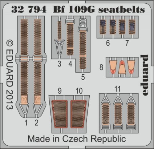 Eduard BF 109G seatbelts for Revell 1:32 (32794)